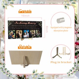 Love Memory Wedding Logo, Wedding Welcome Board with 5 magnetic wooden wedding decorations, wooden commemorative painting hanging board decoration, memory table logo to commemorate the soul