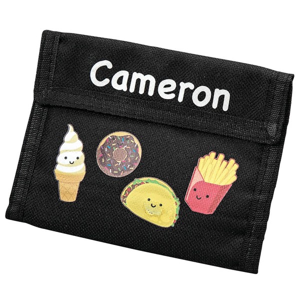 Miles Kimball Personalized Children's Fun Food Wallet, Durable Polyester, Gripper-Tape