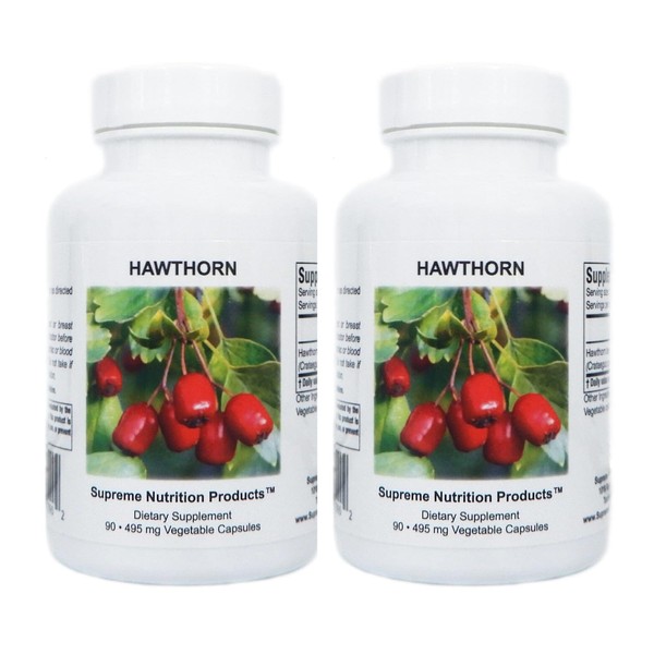 Supreme Nutrition Hawthorn, 90 Pure Hawthorn Berry Vegetarian Capsules (Pack