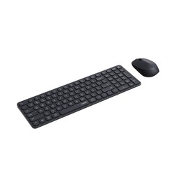 Rapoo Bluetooth Tastatur Maus Set Kabellos 9710M QWERTZ Wireless Computertastatur Mouse Schnurlos Funktastatur mit Aluminium Basis Multi Devices PC Wiederaufladbar Dunkelgrau