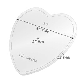 CAKESAFE – 2-8.5” Heart Shaped Clear ¼” Acrylic Disks – Perfect Icing Tool to Smooth the Buttercream on Your Cakes