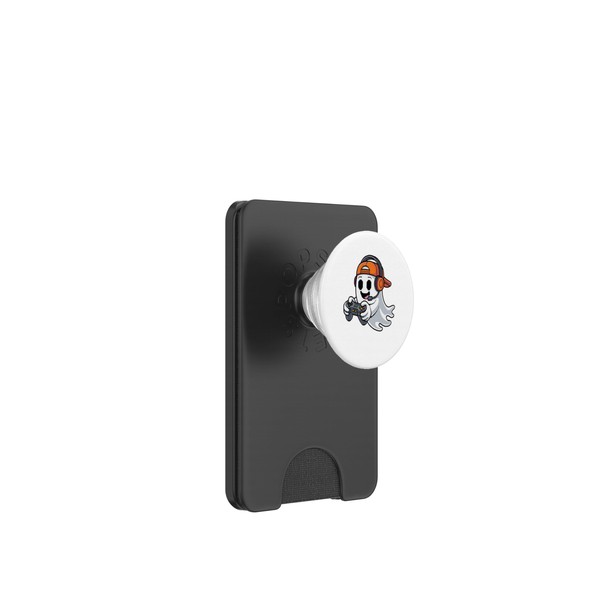 Halloween Ghost Gamer Funny Video Gaming Lovers PopSockets PopWallet for