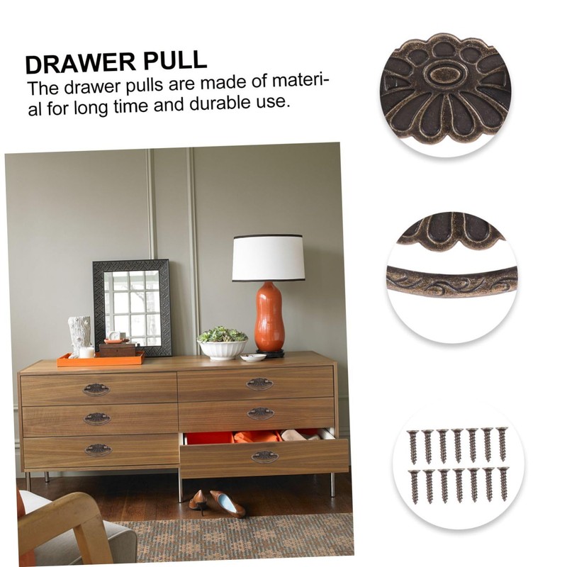 Operitacx 3sets 4pcs Retro Drawer Ring Handles Durable Alloy Pulls