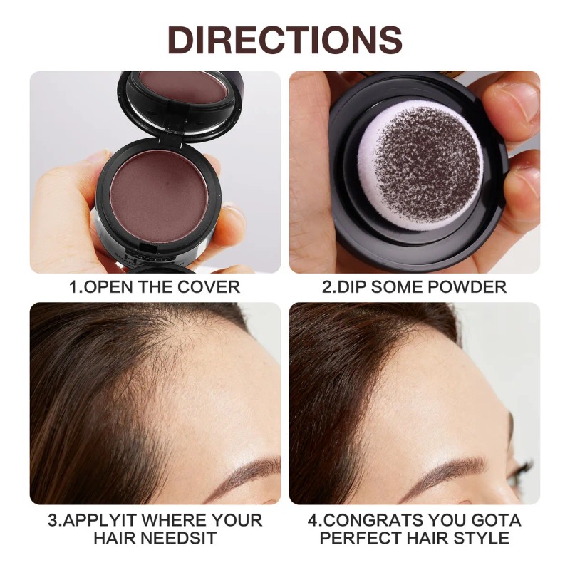 Polvo Para Volumen Cabello Maquillaje Fibra Capilar Cubre Ra