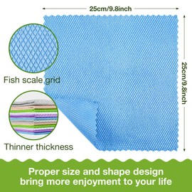 Paño de limpieza para escamas de pescado a nanosescala, trapos de limpieza milagrosos para lavar ventanas, espejos de coches, acero inoxidable y más (9 piezas)