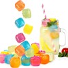 eMkay® 20 Pcs PLASTIC REUSABLE WASHABLE SQUARE ICE CUBES MULTICOLOUR
