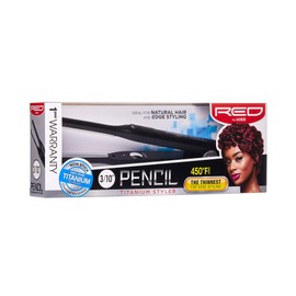 Red by Kiss Pencil Flat Iron Titanium Hair Straightener 0.3 Inch Natural Hair Edge Styling Flat Iron