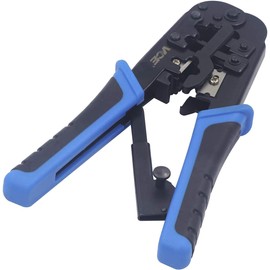 VCELINK RJ45 RJ12 RJ11 Professional Crimping Tool Ethernet with Stripping and Cutting for Network Connectors Cat7 Cat6A Cat6