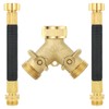 Boersite 3/4 Inch Brass 2-Way Garden Hose Splitter – Y-Shaped