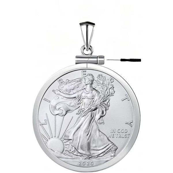 Geruibi Sterling Silver 1 oz Border Screw Top Coin Border