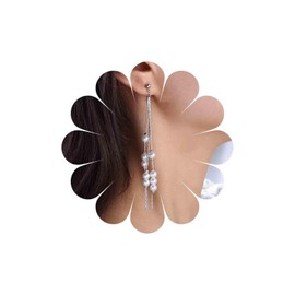 Inateannal Vintage Pearl Tassel Dangle Earrings Long Tassel Pearl Drop Earrings Gold Pearl Chain Tassel Earrings Pearl Wedding Bridal Earrings Jewellery for Women and Girls, Zinc, No Gemstone