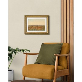 VIYYIEA Gold Framed Poppy Wall Art, Living Room Bedroom Floral Scenery Pictures Wall Decor, Cottage Farmhouse Retro Decor, Canvas Prints, Antique Picture Frame Vintage Paintings,11x14 Inch