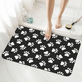Alfombra de baño para patas de perro de 15.7 x 23.6 pulgadas, alfombra de baño de tierra de diatomeas para debajo de la puerta, alfombrilla de baño absorbente antideslizante para baño,