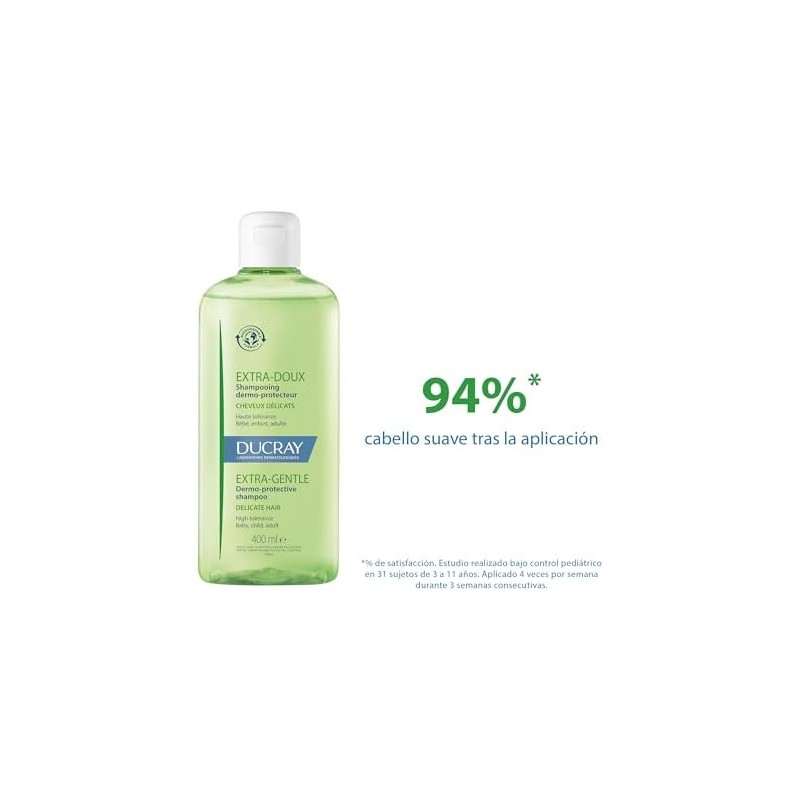 DUCRAY, Extra Suave, Shampoo de Uso Diario, Fórmula Biodegradable, Para