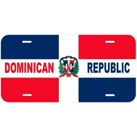 Dominican Republic Flag with Country Name Novelty Car Tag License Plate