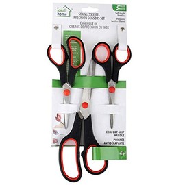 Multipurpose Scissors Bulk 3-Pack, Ultra Sharp Blade Shears, Comfort-Grip Handles, Sturdy Sharp Scissors for Office Home School Sewing Fabric Craft Supplies, Right/Left Handed