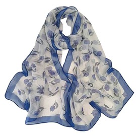 Pokeedioty Scarfs for Women Lightweight Scarves Elegant Floral Pattern Sheer Scarfs Shawls Wraps (YH-147)