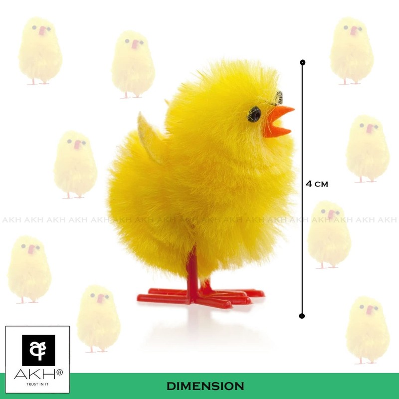 AKH® Chenille Yellow Chicks | 12 Pcs Easter Chicks |