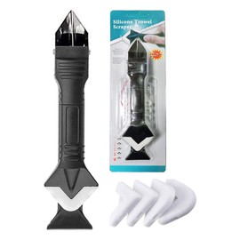 3 in 1 Silicone Caulking Tools, Glass Glue Angle Scraper, stainless steelhead Caulk Remover and Sealant Scraper, For Kitchen Bathroom Window And Frames Sealant Seals