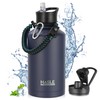 HASLE OUTFITTERS Half Gallon Insulated Water Bottles 64 oz, Stainless