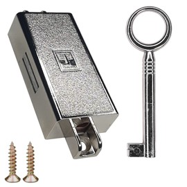 cyclingcolors Turning Bar Lock Furniture Lock Decorative Key Chrome Design Cabinet Lock Screw-On Door Left