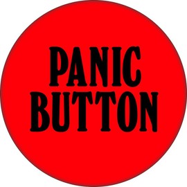Panic Button - Black On Red - 2.25" Round Magnet