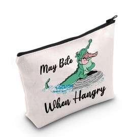 Funny Alligator Gift May Bite When Hangry Cosmetic Bag Animal Lovers Gift for Her (May Bite When CA Bag)