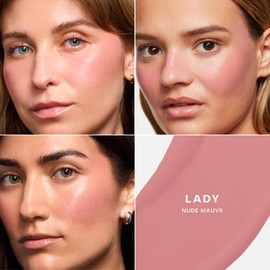 Saie Dew Liquid Blush for Cheeks - Hydrating Cream Blush Stick with a Blendable + Buildable Formula - Skincare Infused Dewy Cheek Tint for a Natural Flush - Glowy Makeup Essential - Lady (.40 oz)