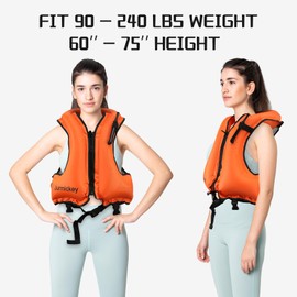 2 Pcs Snorkel Vest for Adults, Inflatable Snorkeling Vest for Men & Women, Portable Swim Jacket & Buoyancy Vest for Snorkeling, Swimming, Kayaking, Boating