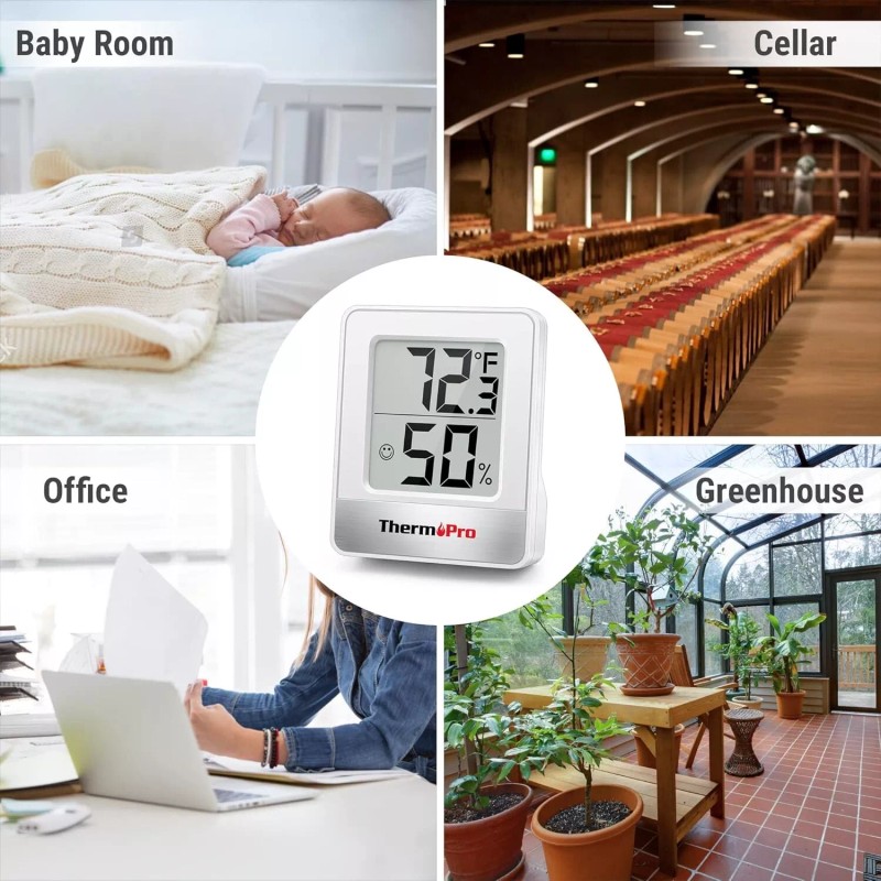 ThermoPro TP49 3 Pieces Digital Hygrometer Indoor Thermometer Humidity Meter