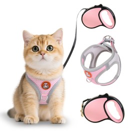 Shyllin Cat Harness with Lead, Escape Proof, Cat Lead with Harness for Cats, 5 m, Cat Harness Set with Lead, Cat Harness Chest Harness, Adjustable Soft Harness for Cats