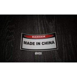 VISX Warning Made In China Funny Sticker Decal Bumper Danger Prank JDM Slammed