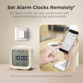 Digital Alarm Clock Smart BT APP Control Multifunctional 5in 1 with Temperature & Humidity Display Ideal for Kids & Teens