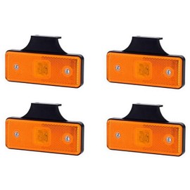 4 x 3 SMD LED Orange Marker Light with Bracket 12 V 24 V E-mark Side Light Outline Light Trailer Caravan Car Truck Car Light