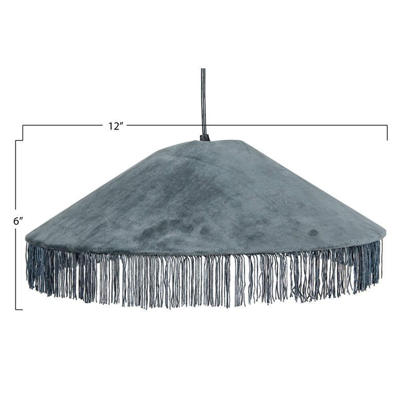 Cotton Velvet Pendant Light with Decorative Fringe Ceiling andKitchen Lights