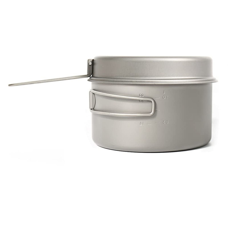 TOAKS Titanium 1350ml Pot with Pan, Titanium Pot Outdoor Camping