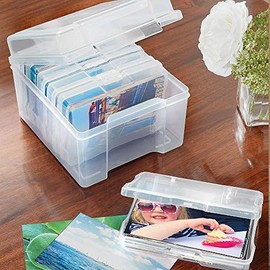 Coopers of Stortford Photo Storage Box | 6x4 Photograph Organiser | Holds 600 Photos for for Pictures, Crafts, Scrapbooking, Stationery Storage, Protection and Organisation, Clear