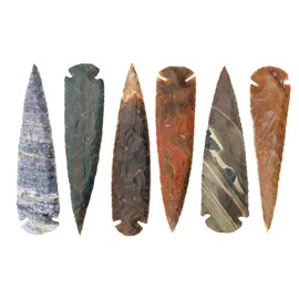 Morocca 7" Flint Spearhead Arrowhead OH Collection Project Point (1PC) Indian Handmade Craftsmanship DIY Agate