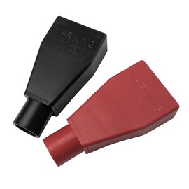 MGI SpeedWare Top Post Car Battery Terminal Boot Covers, Made in The USA, Red + Black Pair (2/0 AWG)