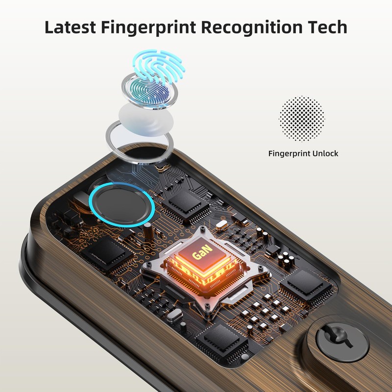 Smart Front Door Lock Set: NUTOMO Keyless Entry Fingerprint Deadbolt