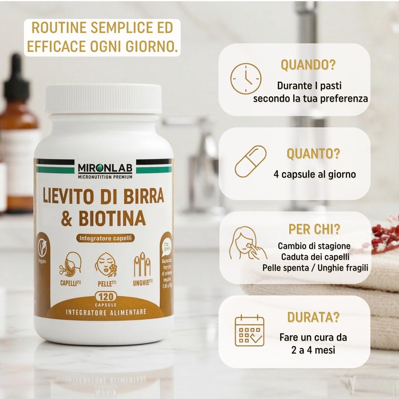 Lievito di Birra - Alto Dosaggio : 1640mg - Arricchito