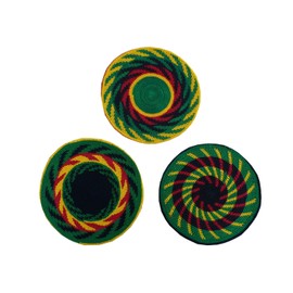 Inspirit Arts Tam Beret Hat Medium Reggae Pinwheel Hand Crochet Knit Slouchy Dreadlock Cap Multi-Black