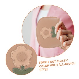 SAFIGLE Small Leather Wallet Card Holder for Women Compact Zipper Purse Yellow for Travel and Daily Use for Organizing Cards and Cash