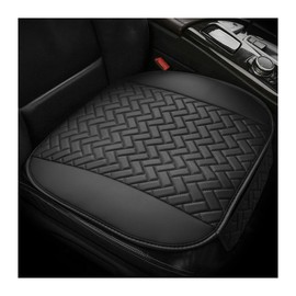 povtii Car Bottom Seat Cover, Anti Slip Leather Auto Front Seat Cushion Cover with Storage Pocket, Comfortable Car Bottom Seat Pad Protector for Cars, SUV, Trucks, Car Accessories (Black)