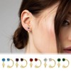 Small Huggie Half Hoop Earrings for Women Girls,Tiny 3mm Birthstone