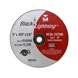 Mercer Industries 616090 - 5" x .045 x 5/8" Type 1 Black Lightning Cut-Off Wheels for Metal (25 pack)
