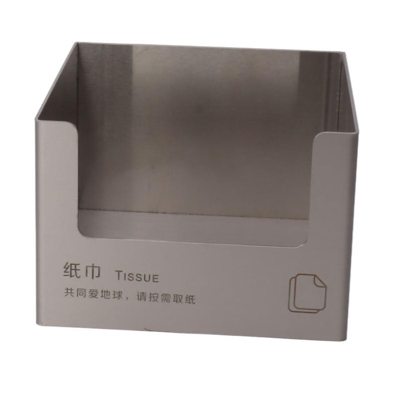 Stainless Steel Tissue Box Square Tissue Holder Large Opening Napkin