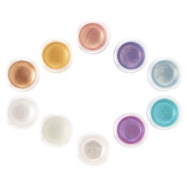 KUSAKABE Watercolor Paint Shine Pearl Solid Watercolor Paint Set of 10 (Water Brush Included)
