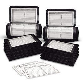 GSM Brands Quarterback (QB) Play Wristband - Adult Size - Pro Football Armband Playbook - 10 Pack (Black)