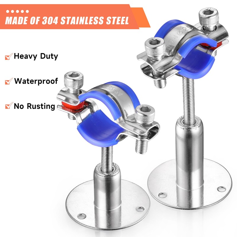 WYSIWYKA 6PCS 304 Stainless Steel Wall Mount Ceiling Mount Pipe